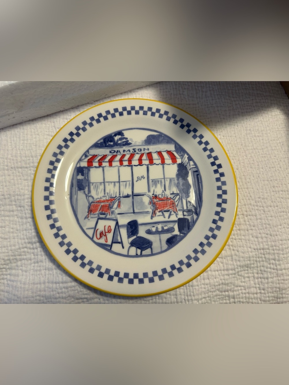 2 ANTHROPOLOGIE Damson Madder Italian Stoneware Dessert Plate New donating 9/16